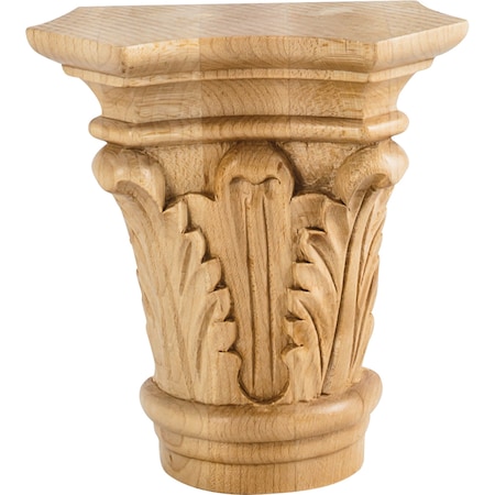 Hardware Resources 4-3/4" Wx2-1/8"Dx4-3/8"H Rubberwood Acanthus Capital CAP5RW